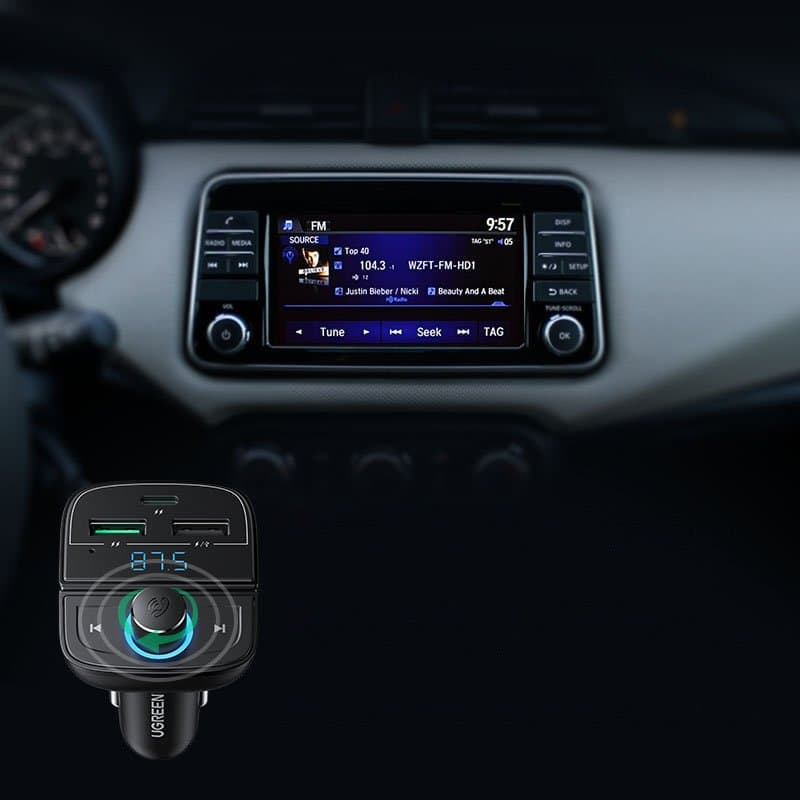Ugreen FM Transmitter Bluetooth 5.0 MP3 car charger 3x USB TF micro SD 4.8 A black (CD229) 8