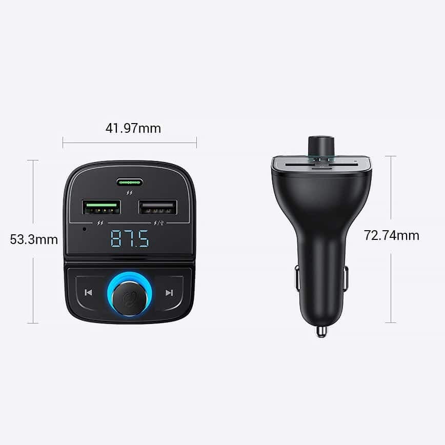 Ugreen FM Transmitter Bluetooth 5.0 MP3 car charger 3x USB TF micro SD 4.8 A black (CD229) 9