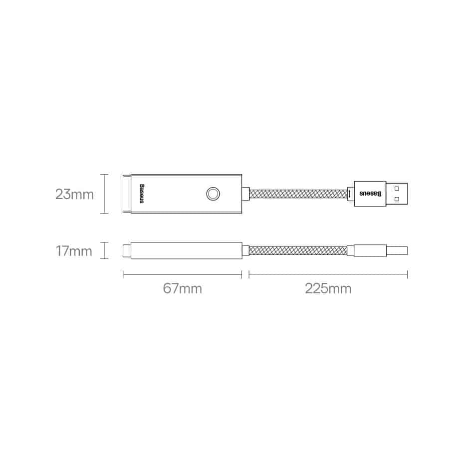 Baseus Lite Series USB adapter - RJ45 LAN socket 100Mbps gray (WKQX000013) 18