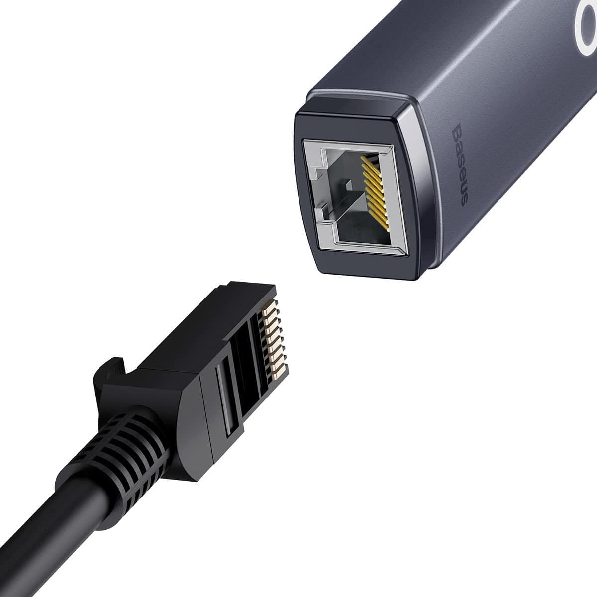 Baseus Lite Series USB adapter - RJ45 LAN socket 100Mbps gray (WKQX000013) 4
