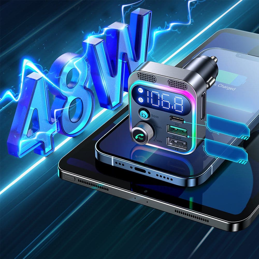 Joyroom FM transmitter / car charger 48W PPS/PD/QC3.0 Μαύρο (JR-CL16) 5