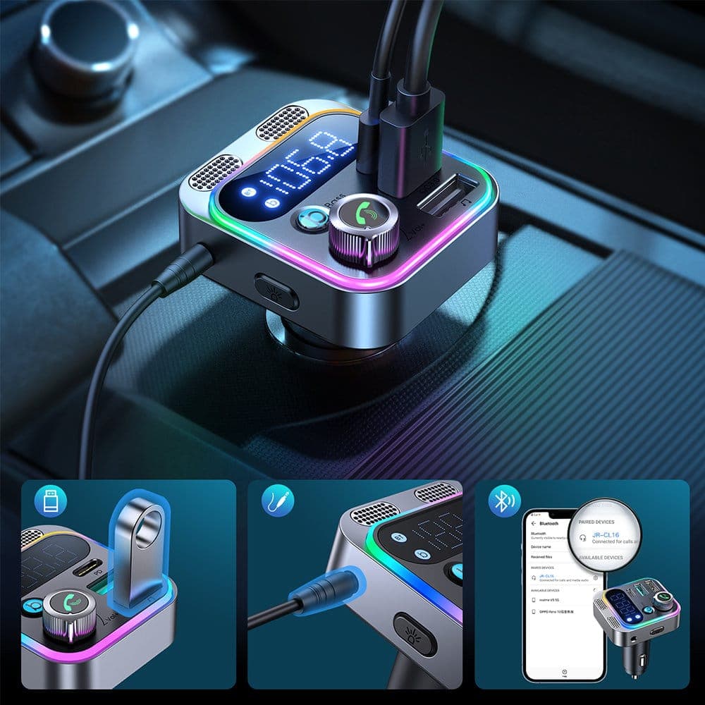 Joyroom FM transmitter / car charger 48W PPS/PD/QC3.0 Μαύρο (JR-CL16) 6