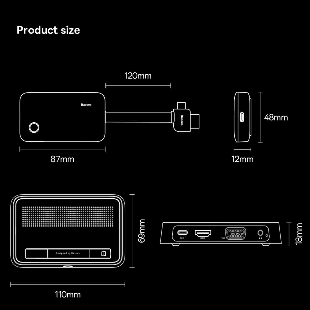 Baseus Set of Transmitter and Receiver for Wireless HDMI 4K 30Hz (Black) (WKGQ050013) 20