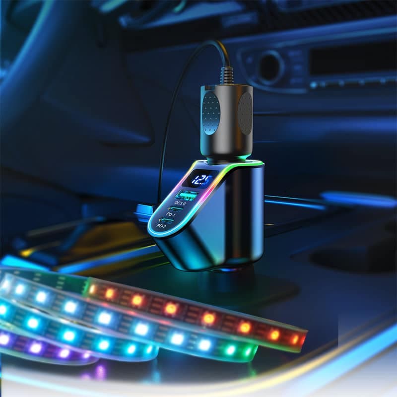 Joyroom fast car charger 4in1 USB-A QC3.0 / 2xUSB-C PD 150W Μαύρο (JR-CL21) 11