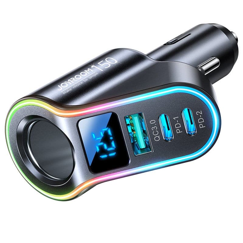 Joyroom fast car charger 4in1 USB-A QC3.0 / 2xUSB-C PD 150W Μαύρο (JR-CL21) 3