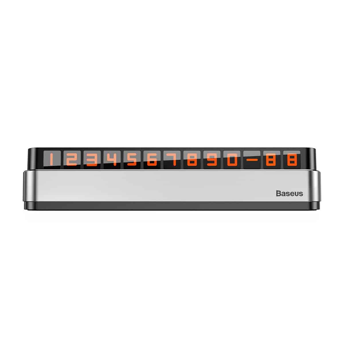 Baseus Moonlight Box Series silver parking number plate with telephone number 9