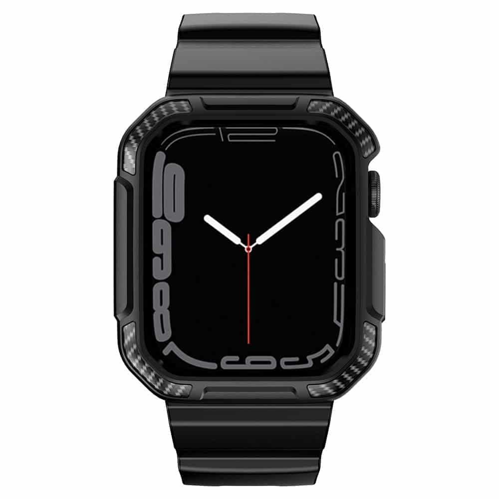 Kingxbar CYF537 2in1 Armored Case for Apple Watch SE/8/7/6/5/4/3/2/1 (45/44/42 mm) with black strap 3