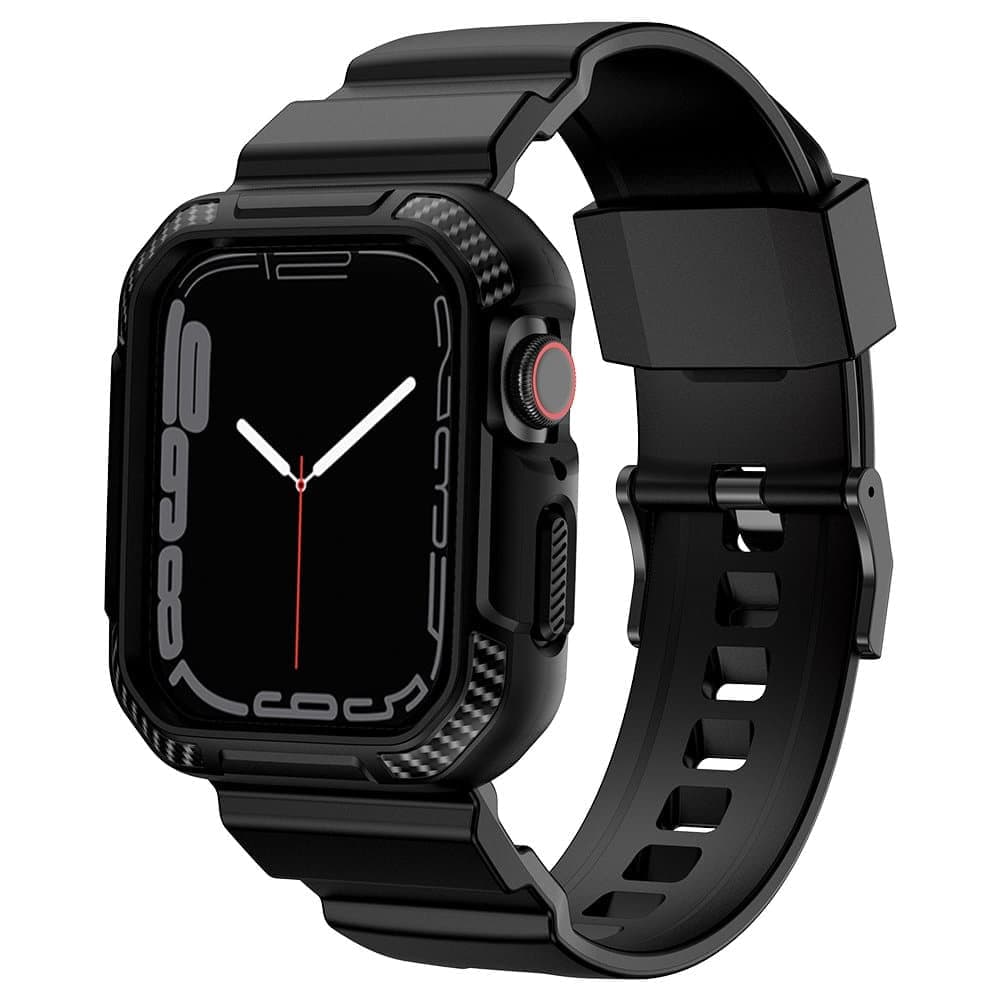 Kingxbar CYF537 2in1 Armored Case for Apple Watch SE/8/7/6/5/4/3/2/1 (45/44/42 mm) with black strap 5