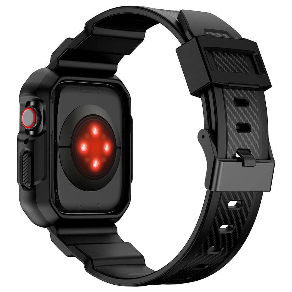 Kingxbar CYF537 2in1 Armored Case for Apple Watch SE/8/7/6/5/4/3/2/1 (45/44/42 mm) with black strap 7