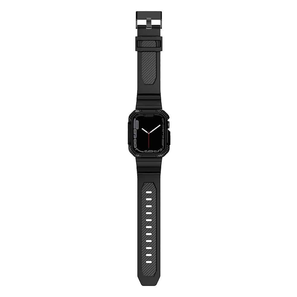 Kingxbar CYF537 2in1 Armored Case for Apple Watch SE/8/7/6/5/4/3/2/1 (45/44/42 mm) with black strap 9