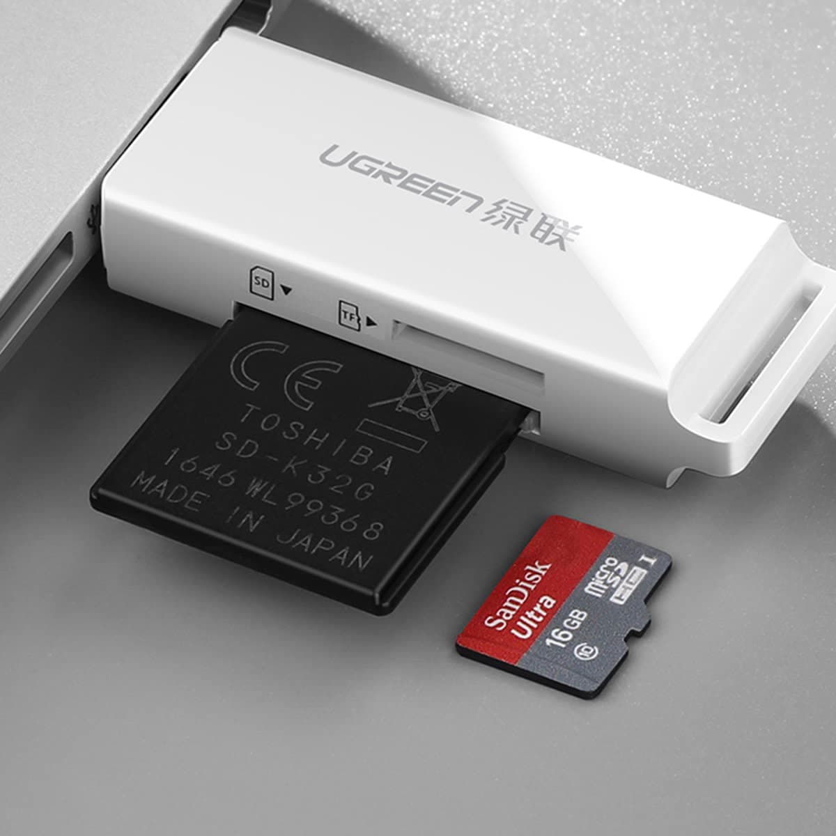 Ugreen portable TF/SD card reader for USB 3.0 white (CM104) 11