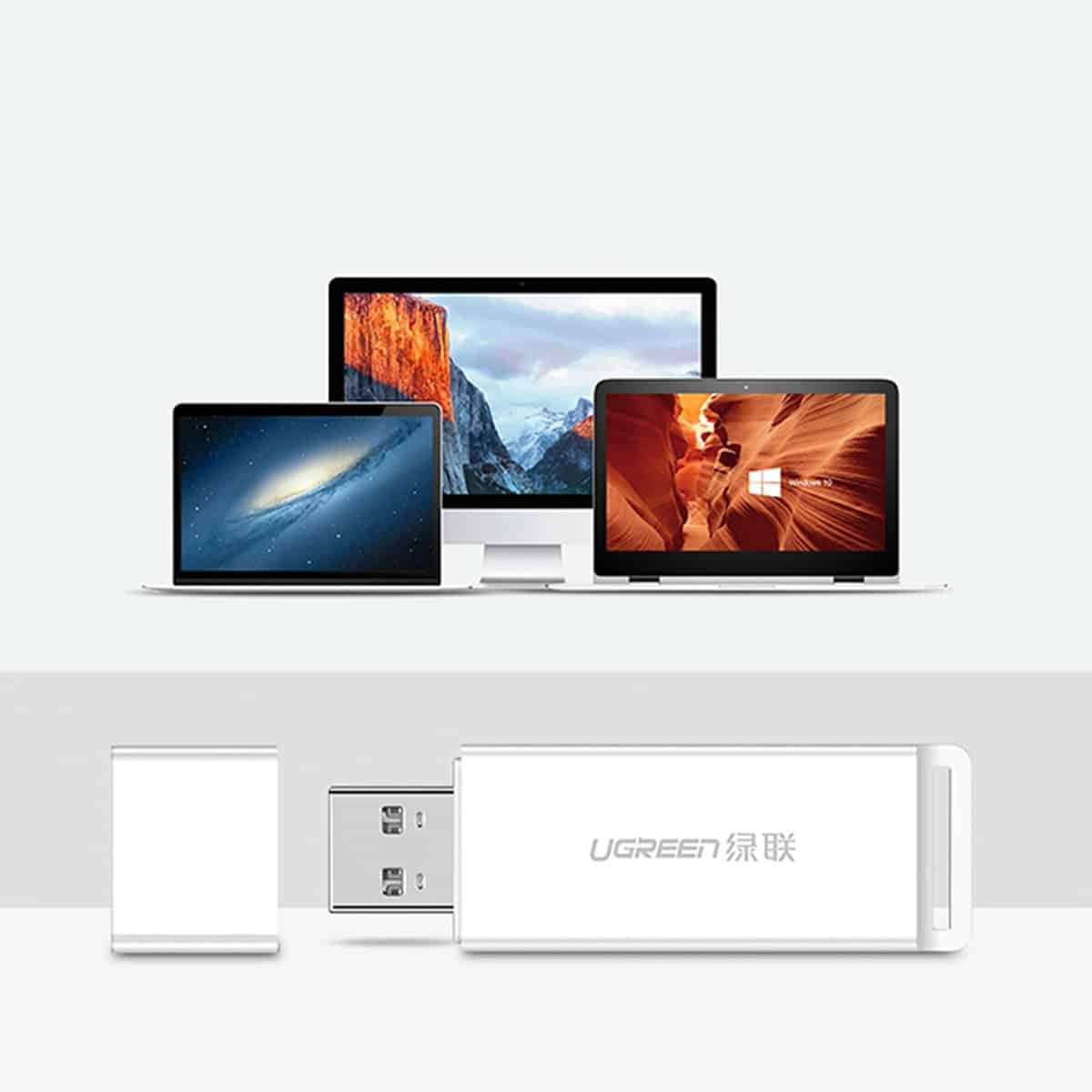 Ugreen portable TF/SD card reader for USB 3.0 white (CM104) 5