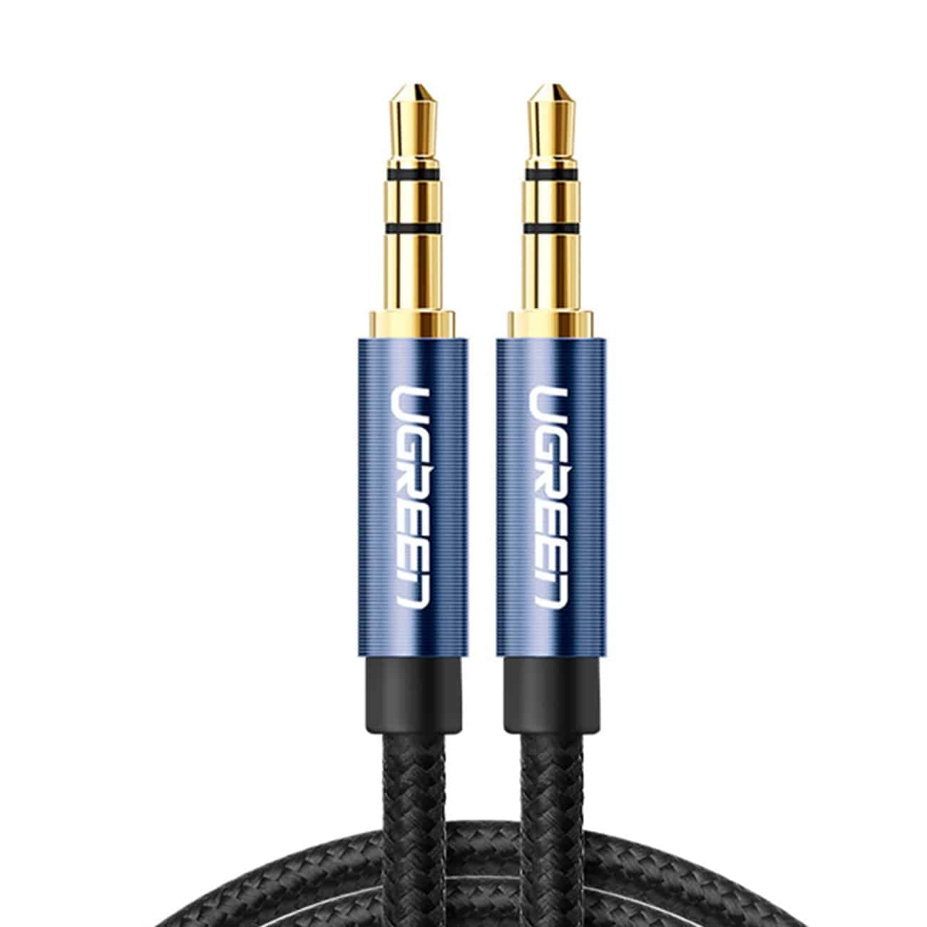 Ugreen AUX audio cable straight minijack 3.5 mm 1.5 m Μπλέ (AV112)