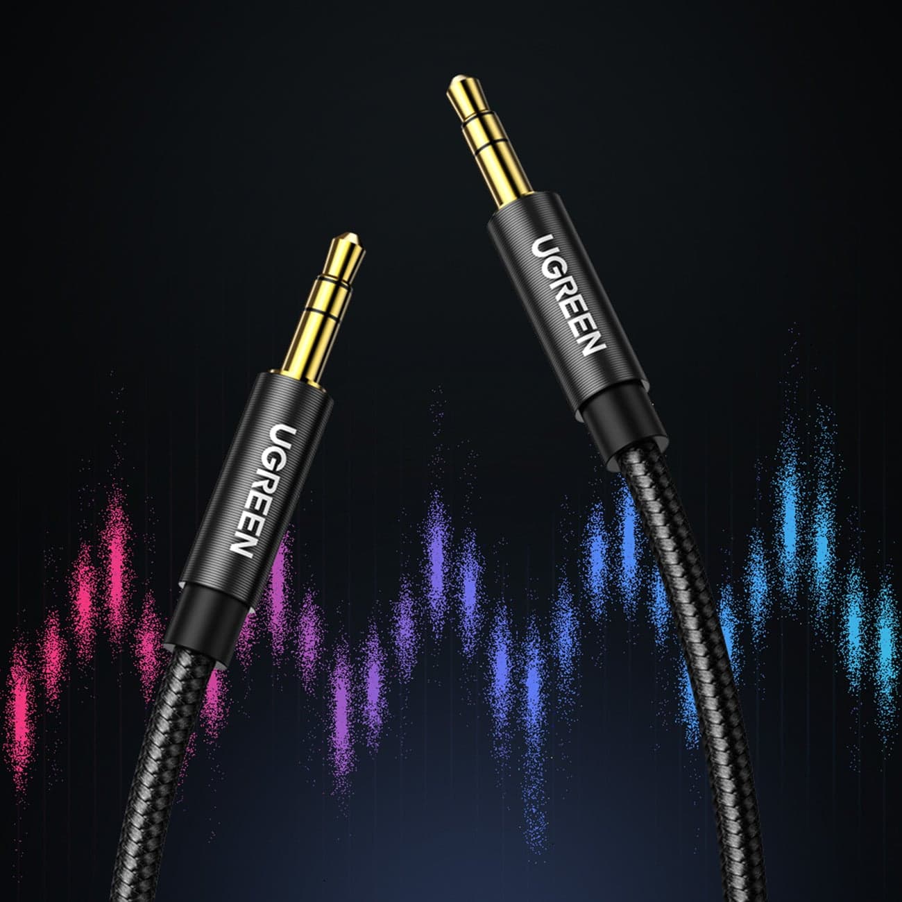 Ugreen AUX audio cable straight minijack 3.5 mm 1.5 m Μπλέ (AV112) 2