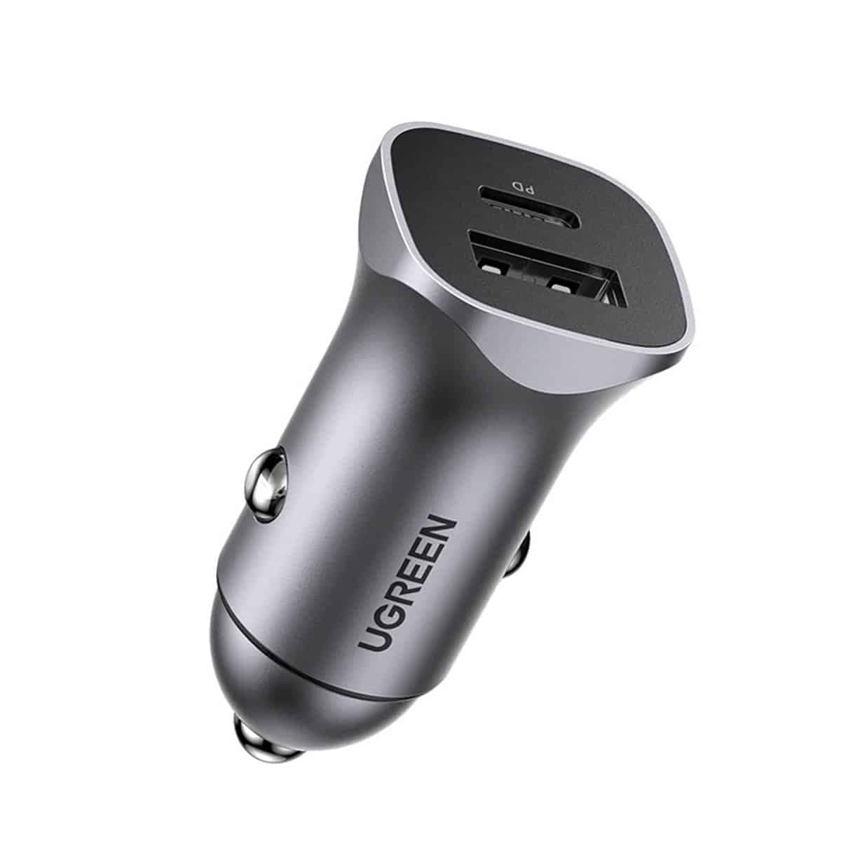 Ugreen fast car charger USB-A / USB-C 30W PD PPS Γκρί (CD130) 7