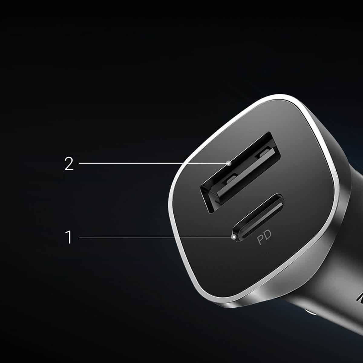 Ugreen fast car charger USB-A / USB-C 30W PD PPS Γκρί (CD130) 11