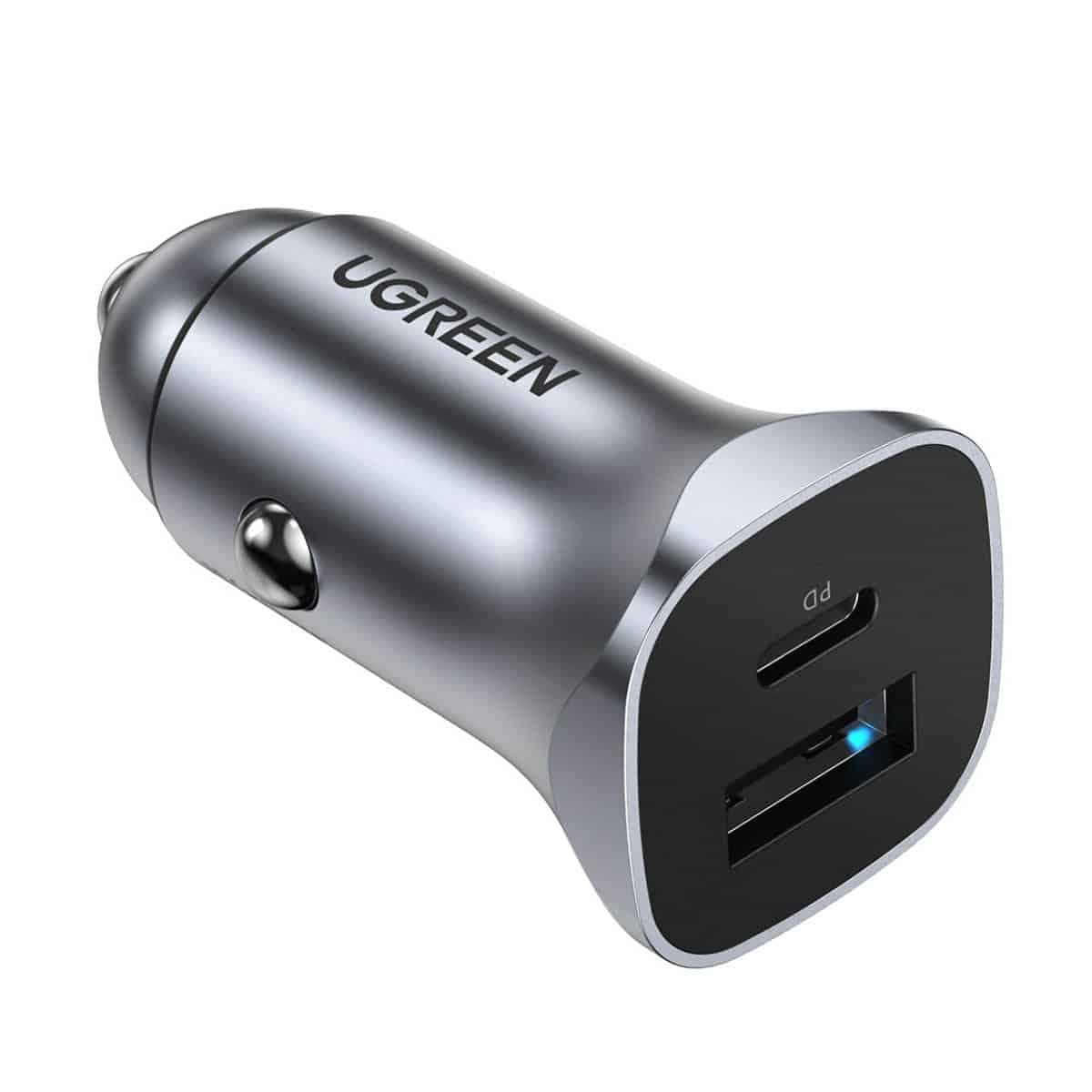 Ugreen fast car charger USB-A / USB-C 30W PD PPS Γκρί (CD130) 6