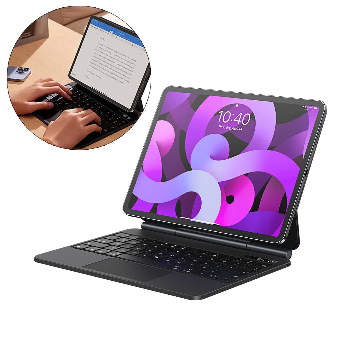 Baseus Brilliance bluetooth keyboard case iPad Pro 11'' (2018) / iPad Air 4 10.9'' / iPad Air 5 10.9'' / iPad 10 10.9'' (2022) magnetic flip stand Γκρί