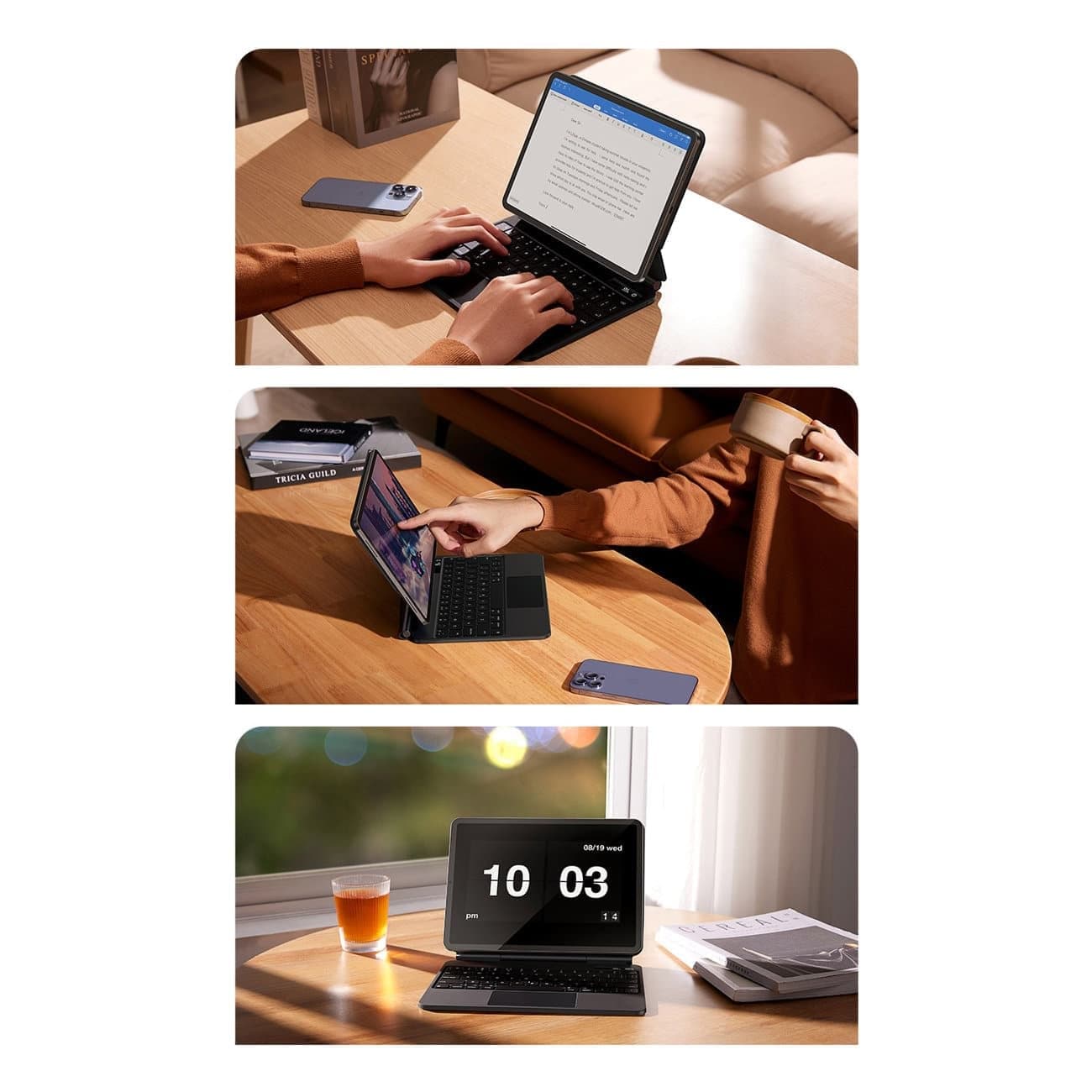 Baseus Brilliance bluetooth keyboard case iPad Pro 11'' (2018) / iPad Air 4 10.9'' / iPad Air 5 10.9'' / iPad 10 10.9'' (2022) magnetic flip stand Γκρί 17