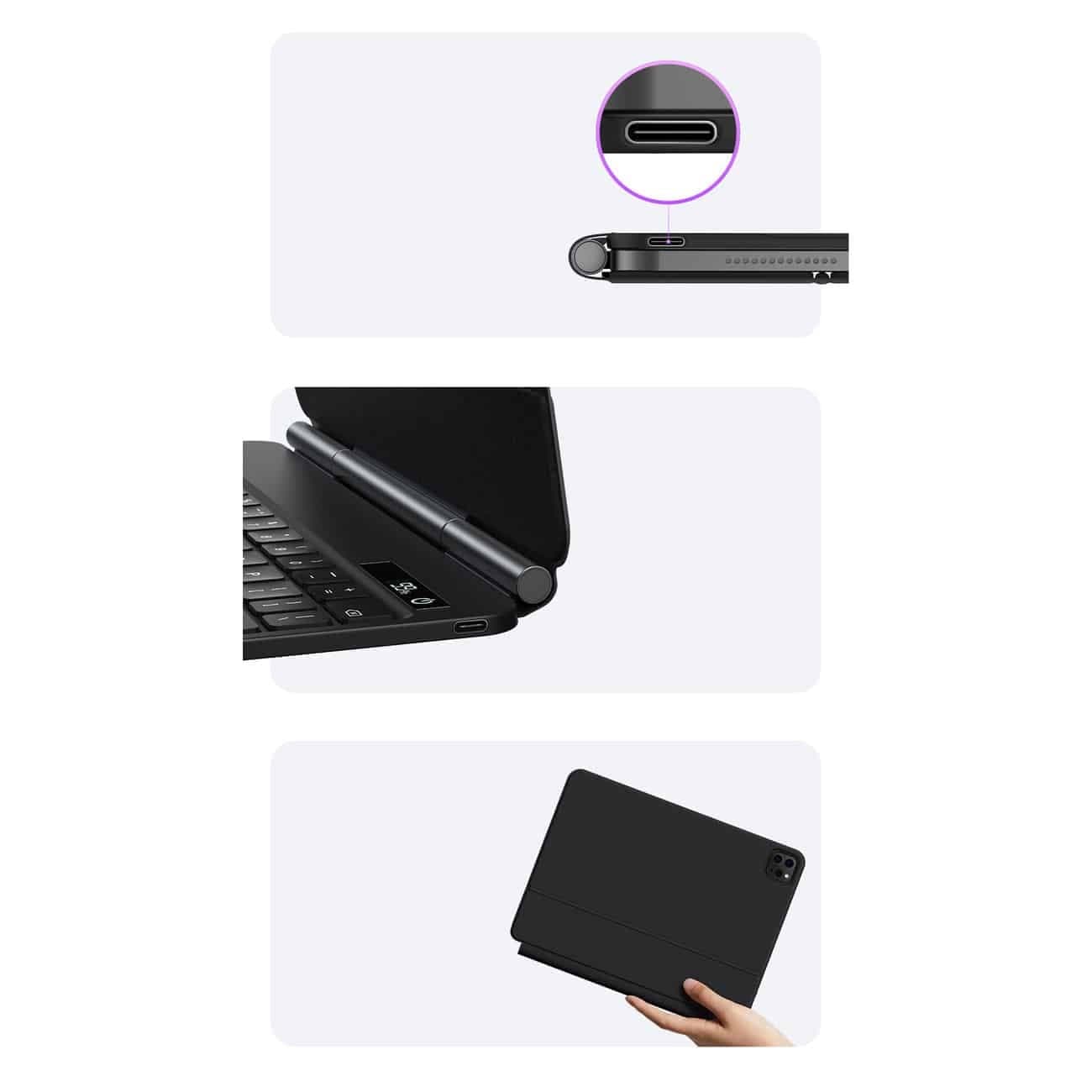 Baseus Brilliance bluetooth keyboard case iPad Pro 11'' (2018) / iPad Air 4 10.9'' / iPad Air 5 10.9'' / iPad 10 10.9'' (2022) magnetic flip stand Γκρί 22