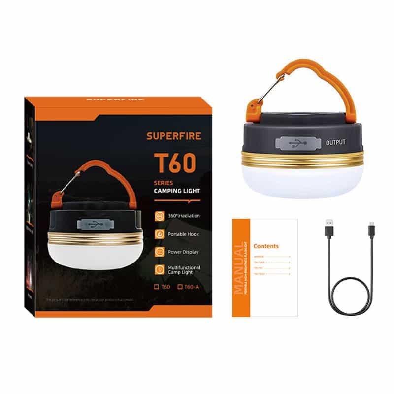 Superfire T60 Camping lamp, 2.5W, 1000mAh 2