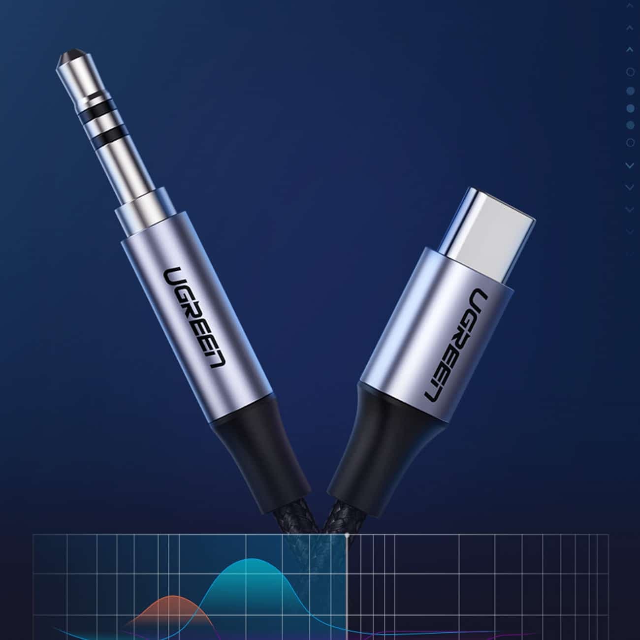 Ugreen cable USB C - mini jack 3.5mm 1m Γκρί (AV143) 6