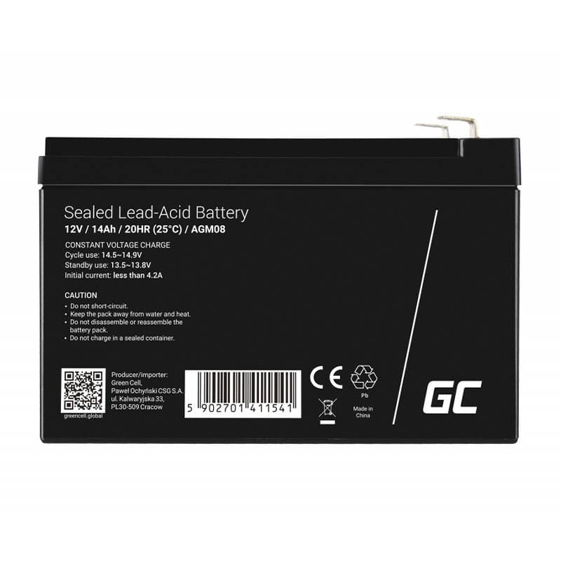 Rechargeable battery AGM 12V 14Ah Maintenancefree for UPS ALARM 2