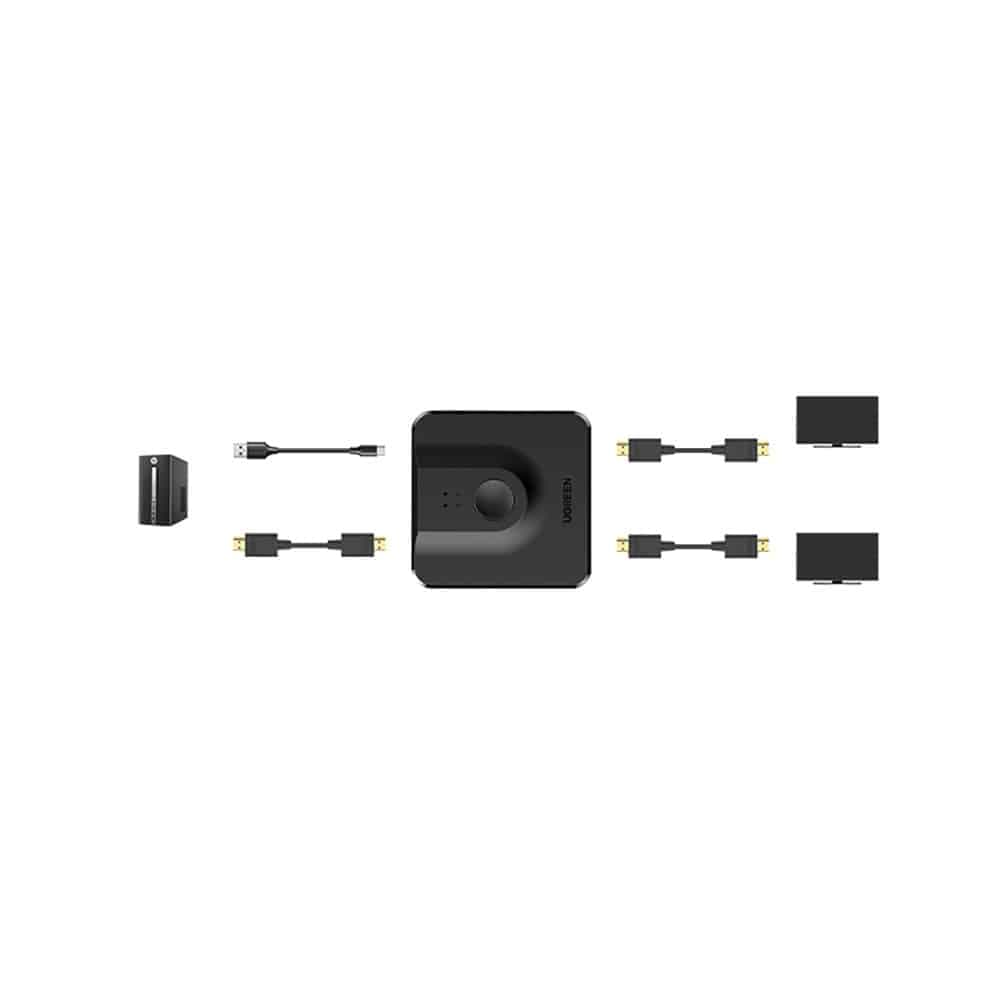 Ugreen CM430 signal splitter 2x DisplayPort (input) to 1x DisplayPort (output) 4K / 1080p switch Μαύρο (60622) 6