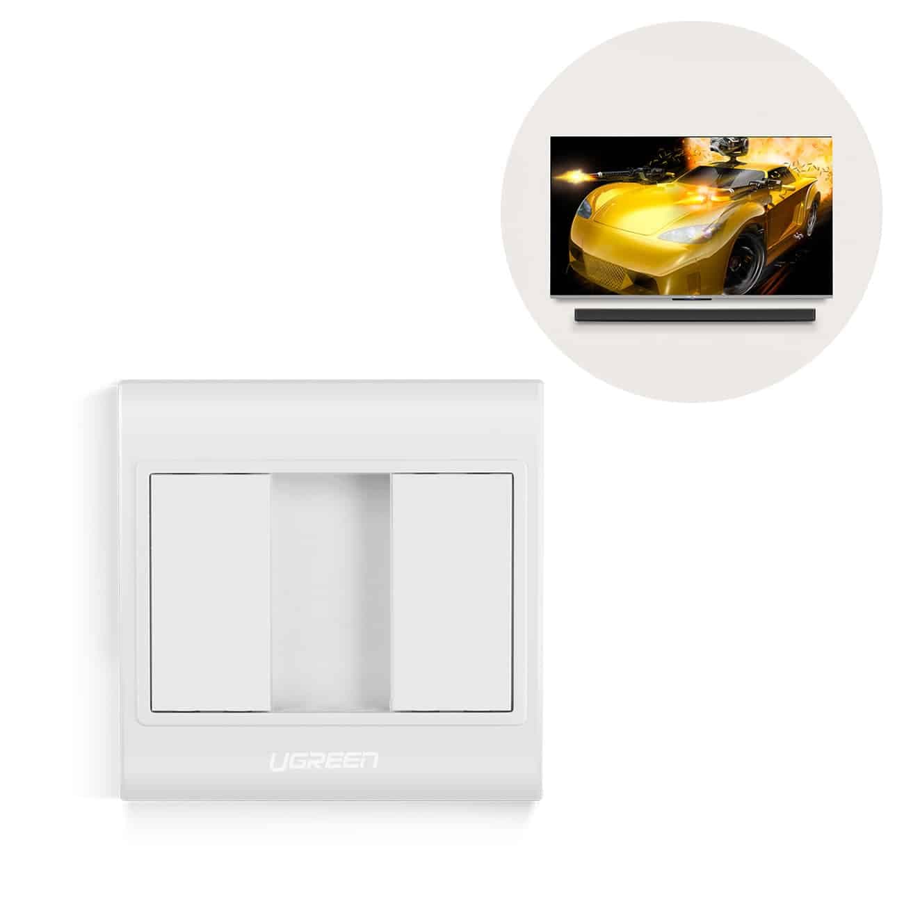 Ugreen HDMI wall frame (Socket 86) Λευκό (20316)
