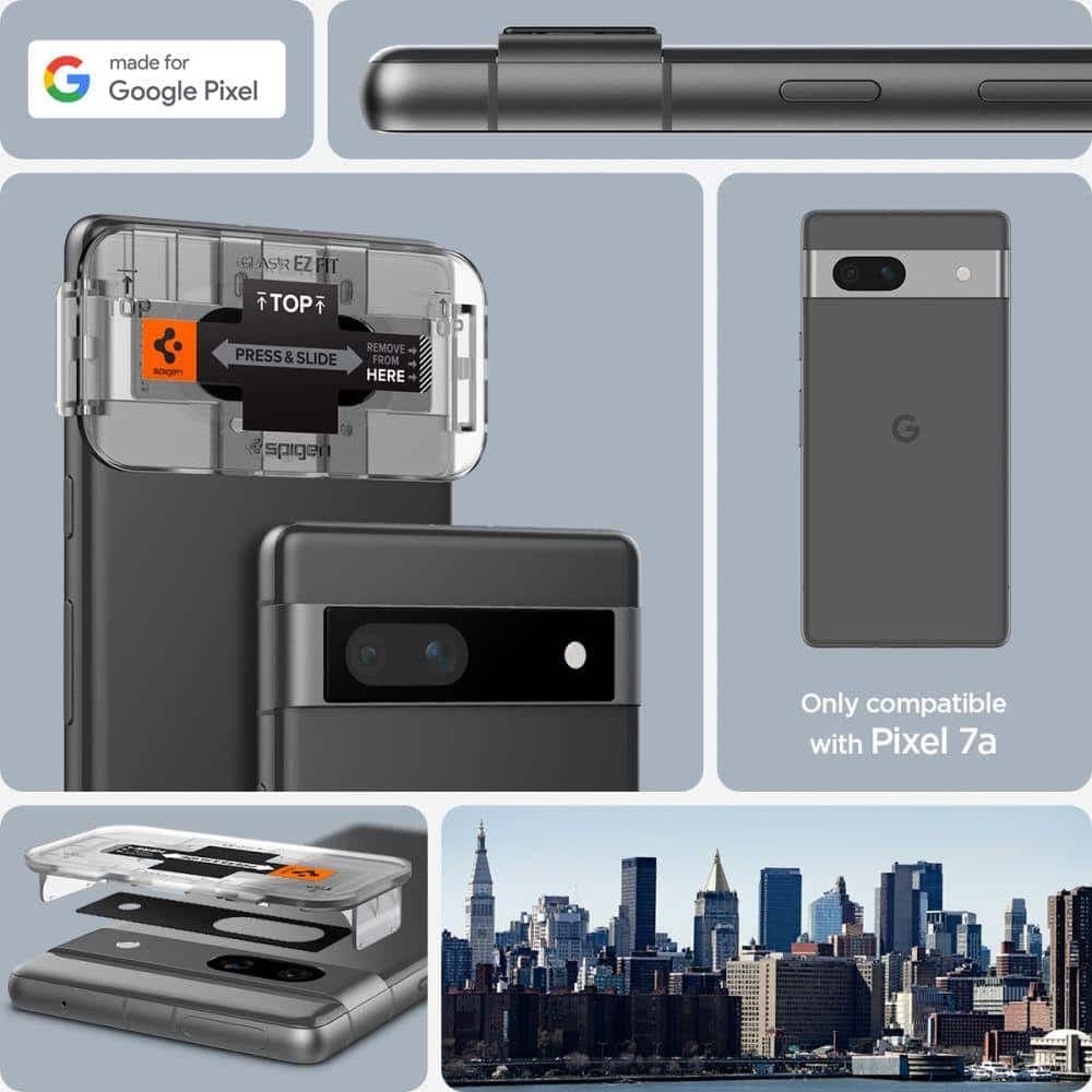 Spigen - Optik.tR EZ Fit Camera Glass (2 pack) - Google Pixel 7a - Black 12
