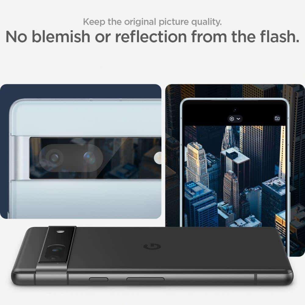 Spigen - Optik.tR EZ Fit Camera Glass (2 pack) - Google Pixel 7a - Black 14
