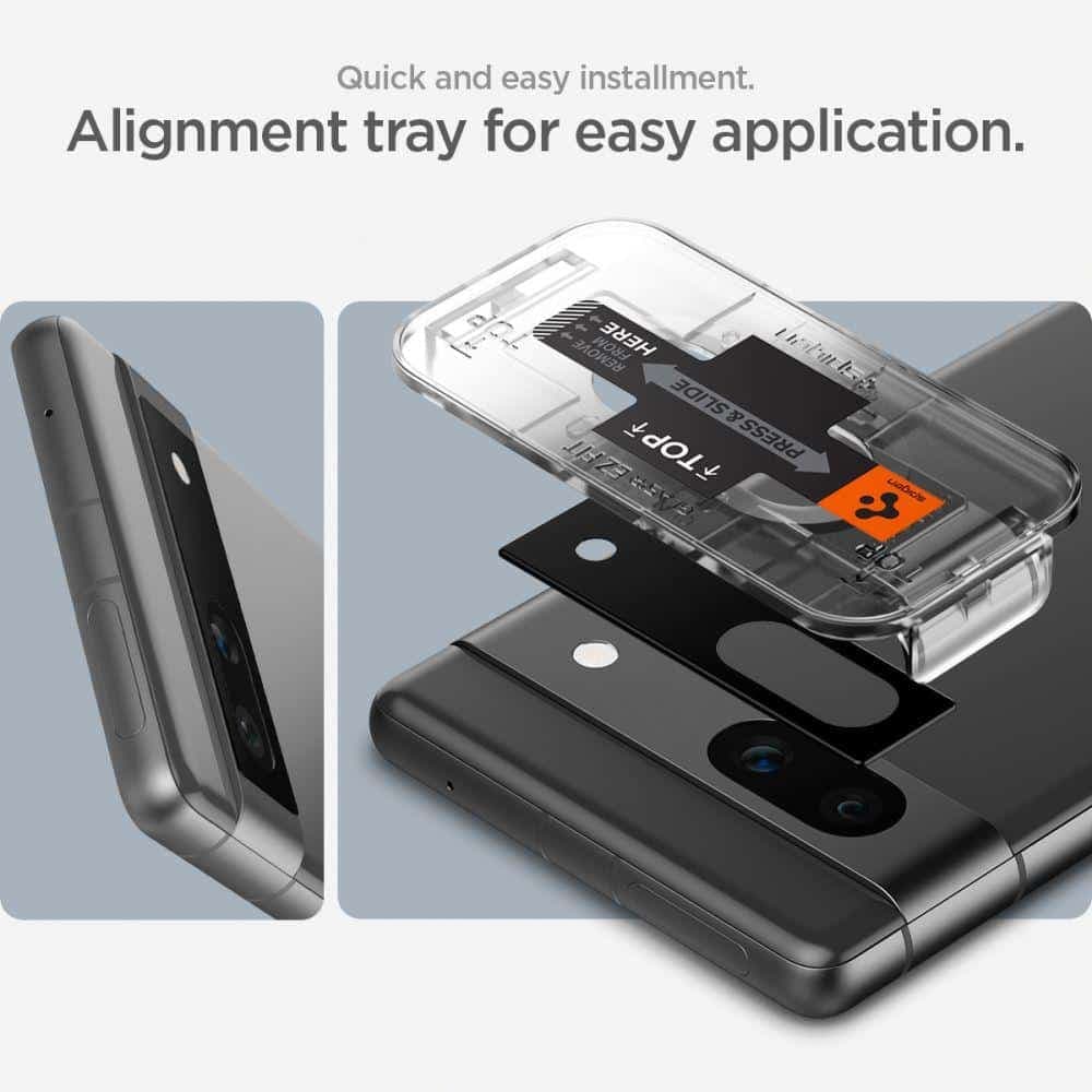 Spigen - Optik.tR EZ Fit Camera Glass (2 pack) - Google Pixel 7a - Black 15