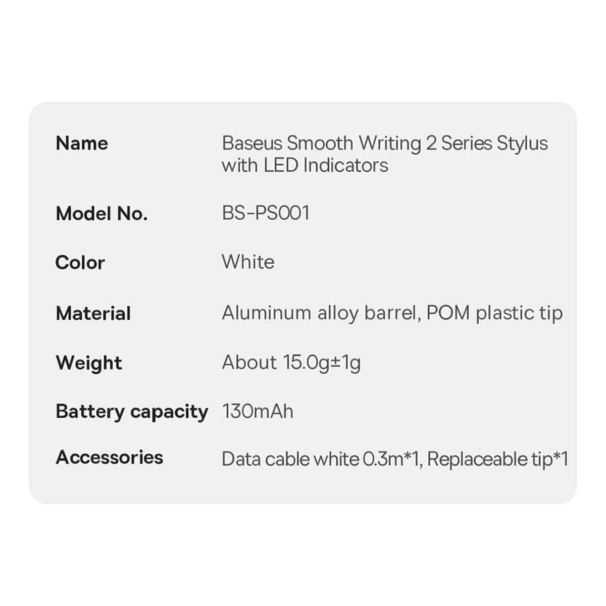 Active stylus for iPad Baseus Smooth Writing 2 SXBC060402 - white 25