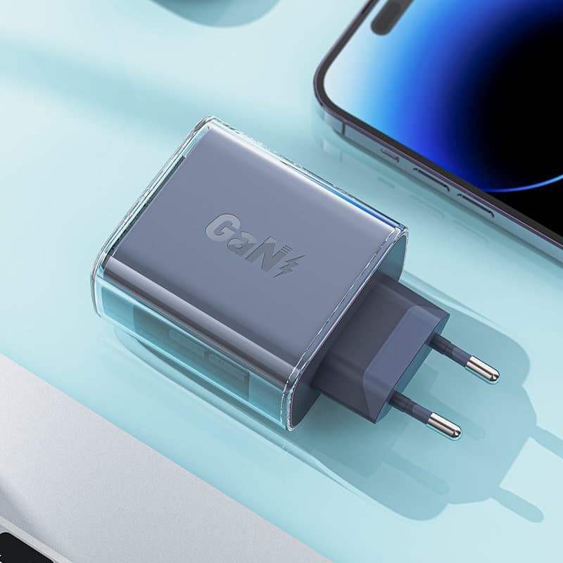 Acefast charger GaN 65W 3 ports (1xUSB, 2xUSB C) Μώβ (A45) 8