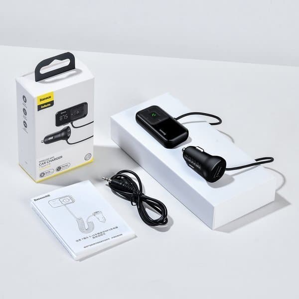 Baseus S-16 (Overseas edition) Wireless Bluetooth FM transmitter with charger (Μαύρο) 5