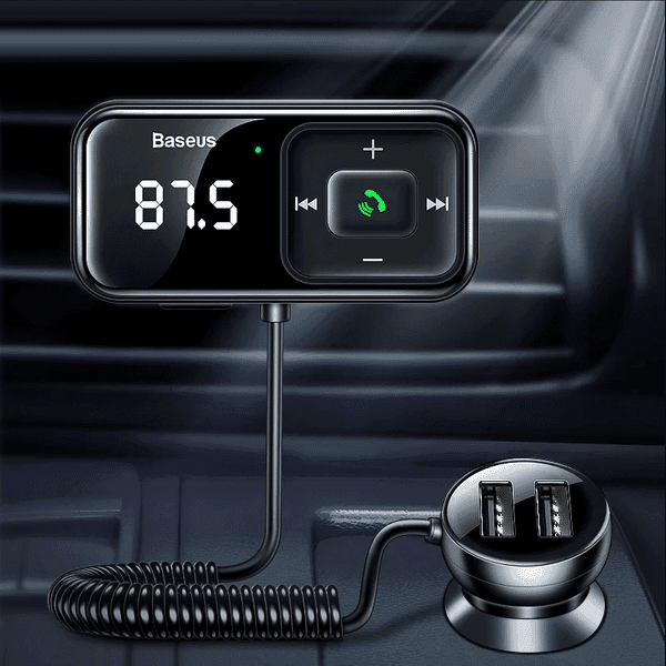 Baseus S-16 (Overseas edition) Wireless Bluetooth FM transmitter with charger (Μαύρο) 3