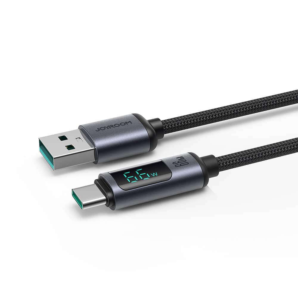 Joyroom cable USB C - USB A 66W 1.2m with LED display (Μαύρο) (S-AC066A16) 9