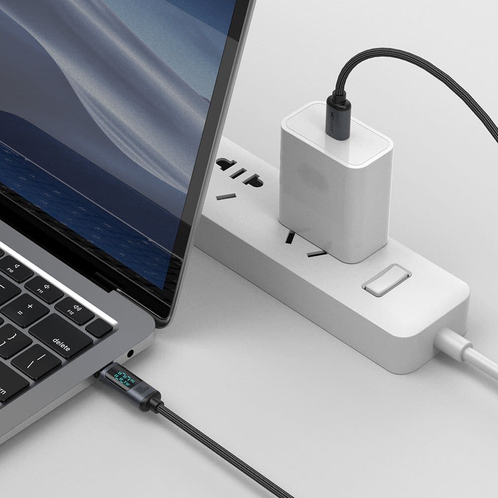 Joyroom καλώδιο USB C - USB C 100W 1.2m with LED display (Μαύρο) (S-CC100A16) 10