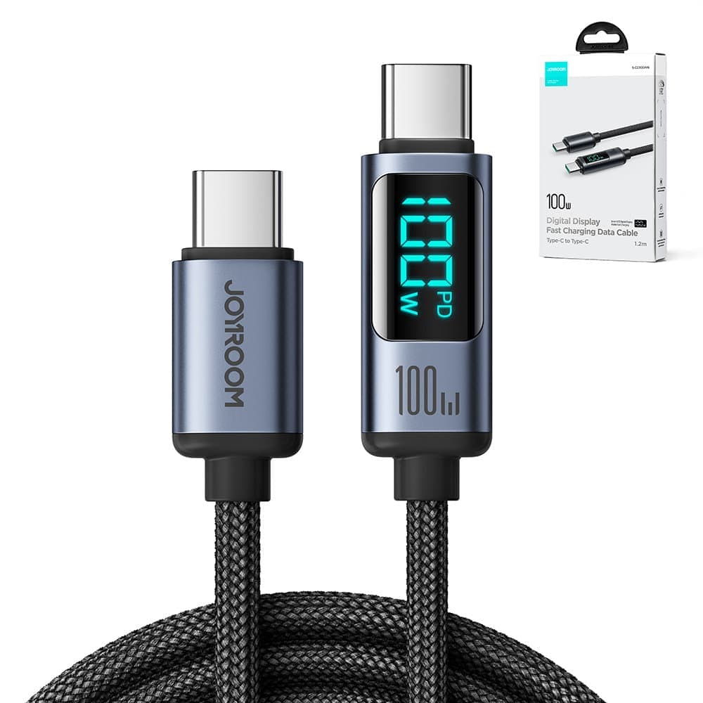 Joyroom καλώδιο USB C - USB C 100W 1.2m with LED display (Μαύρο) (S-CC100A16) 14