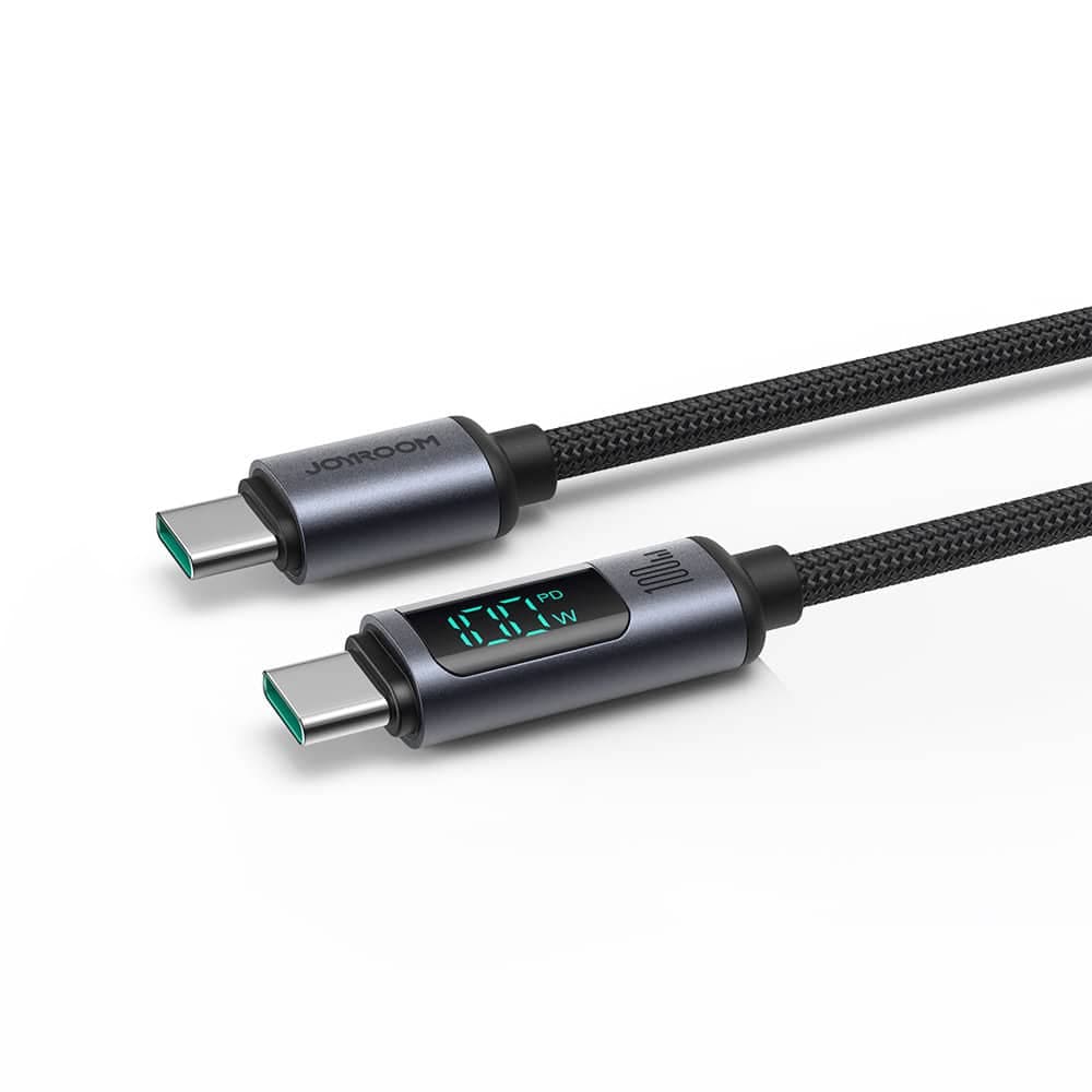 Joyroom καλώδιο USB C - USB C 100W 1.2m with LED display (Μαύρο) (S-CC100A16) 9