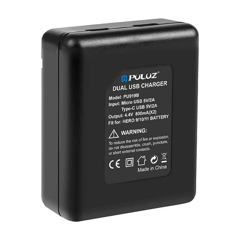 2-slot charger Puluz PU919B for GoPro Hero 9/10/11/12 4