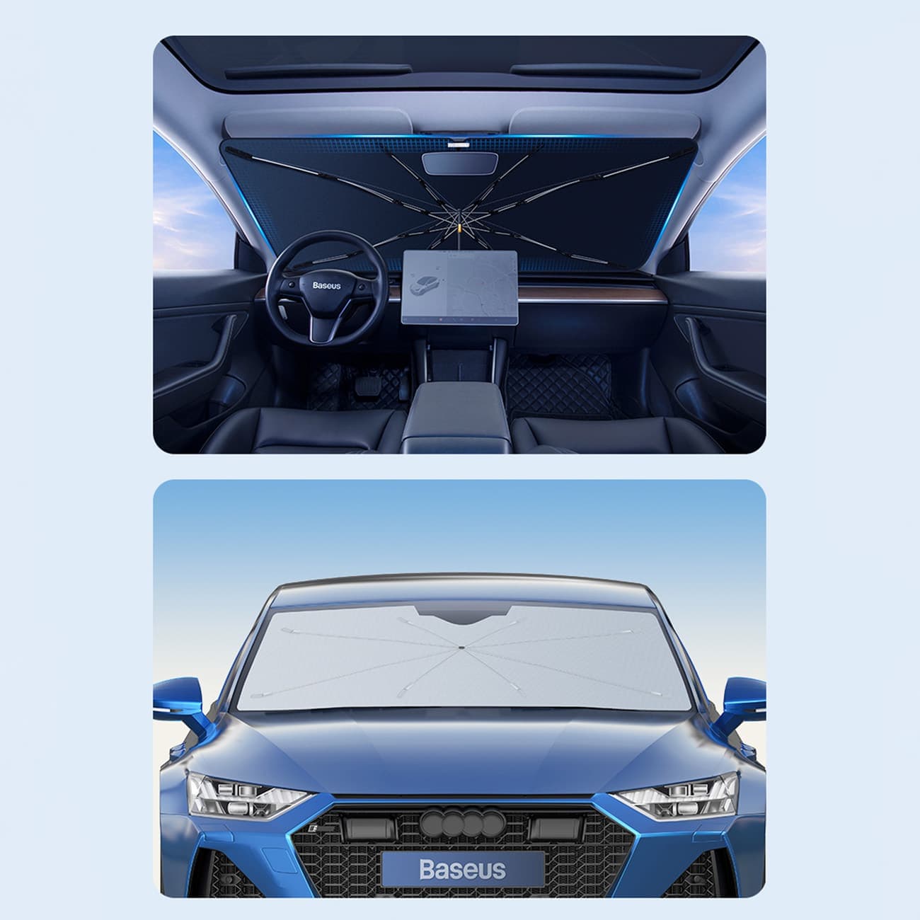 Sunshade for the windscreen Baseus CoolRide CRKX000001 - Μαύρο 20