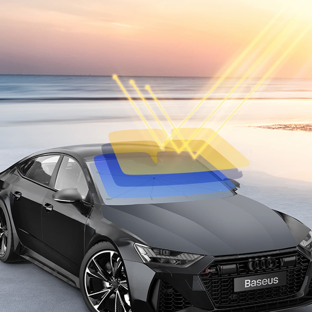Sunshade for the windscreen Baseus CoolRide CRKX000001 - Μαύρο 9