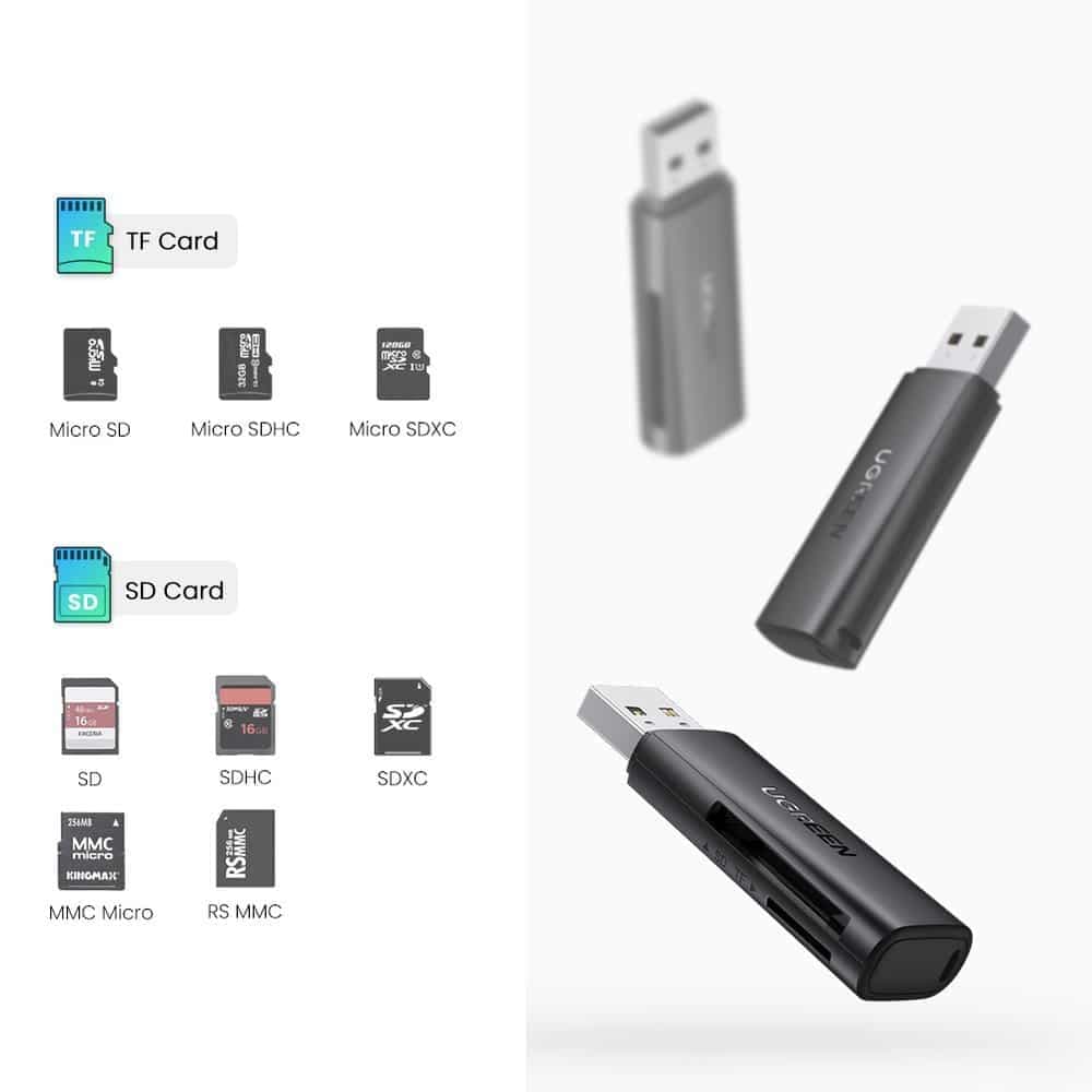 Ugreen CM264 USB 3.0 SD/TF card reader - Μαύρο 7