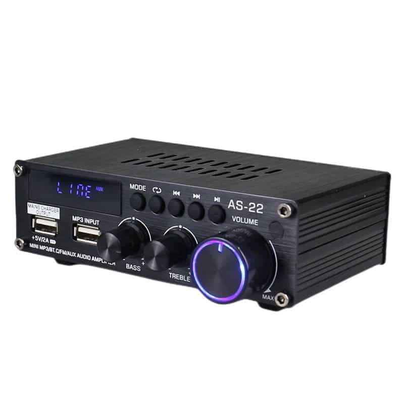 Blitzwolf AS-22 audio amplifier, 45W, Bluetooth 5.0, USB + remote control (black) 2