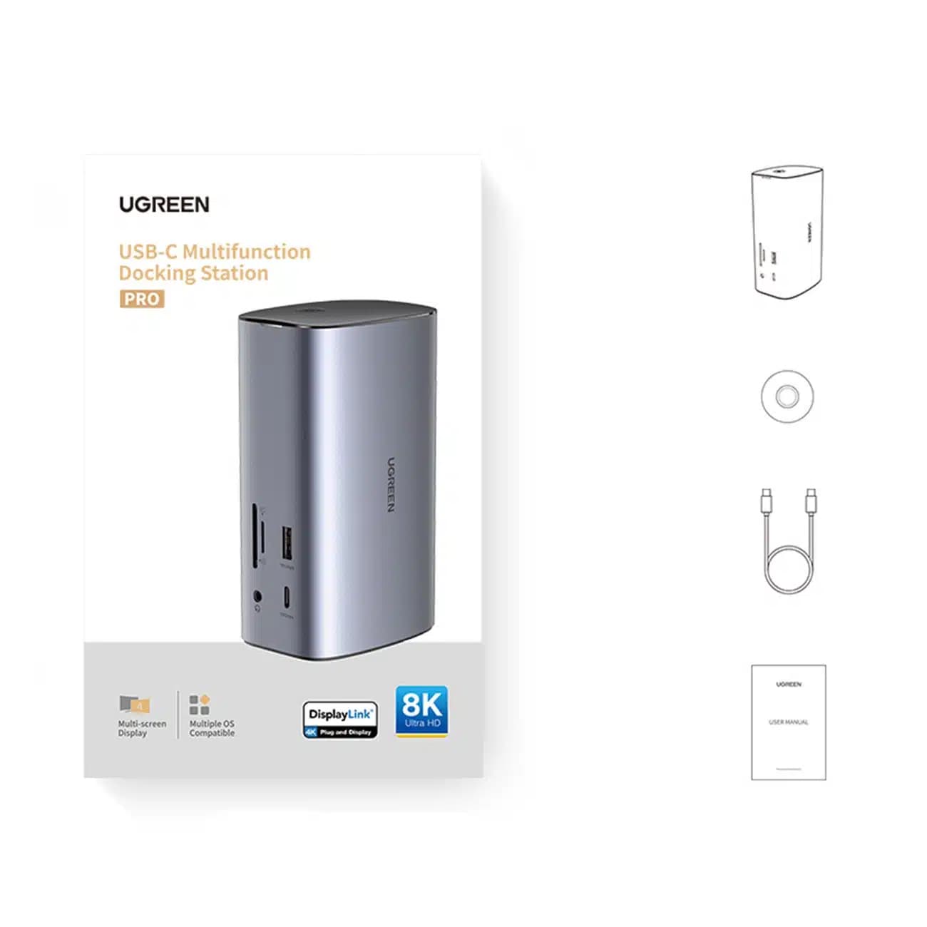 Ugreen Multifunction HUB 12in1 USB C USB HDMI DP RJ45 AUX SD TF Γκρί (CM555) 14