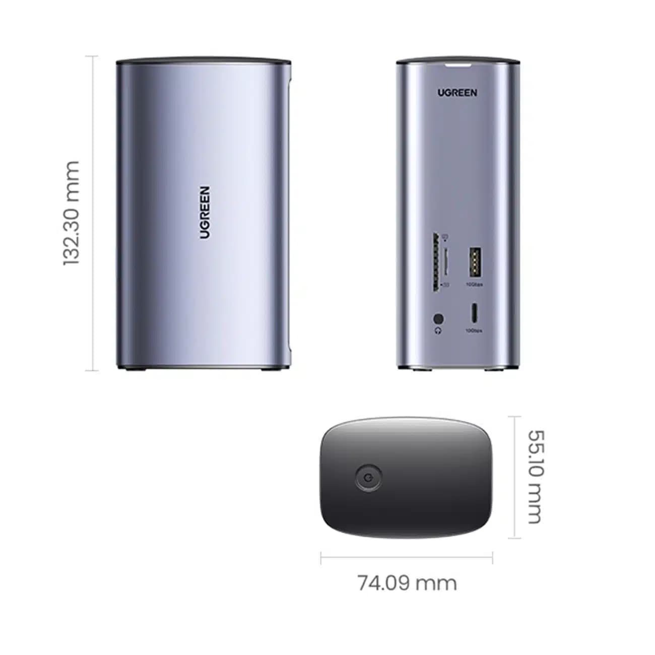 Ugreen Multifunction HUB 12in1 USB C USB HDMI DP RJ45 AUX SD TF Γκρί (CM555) 15