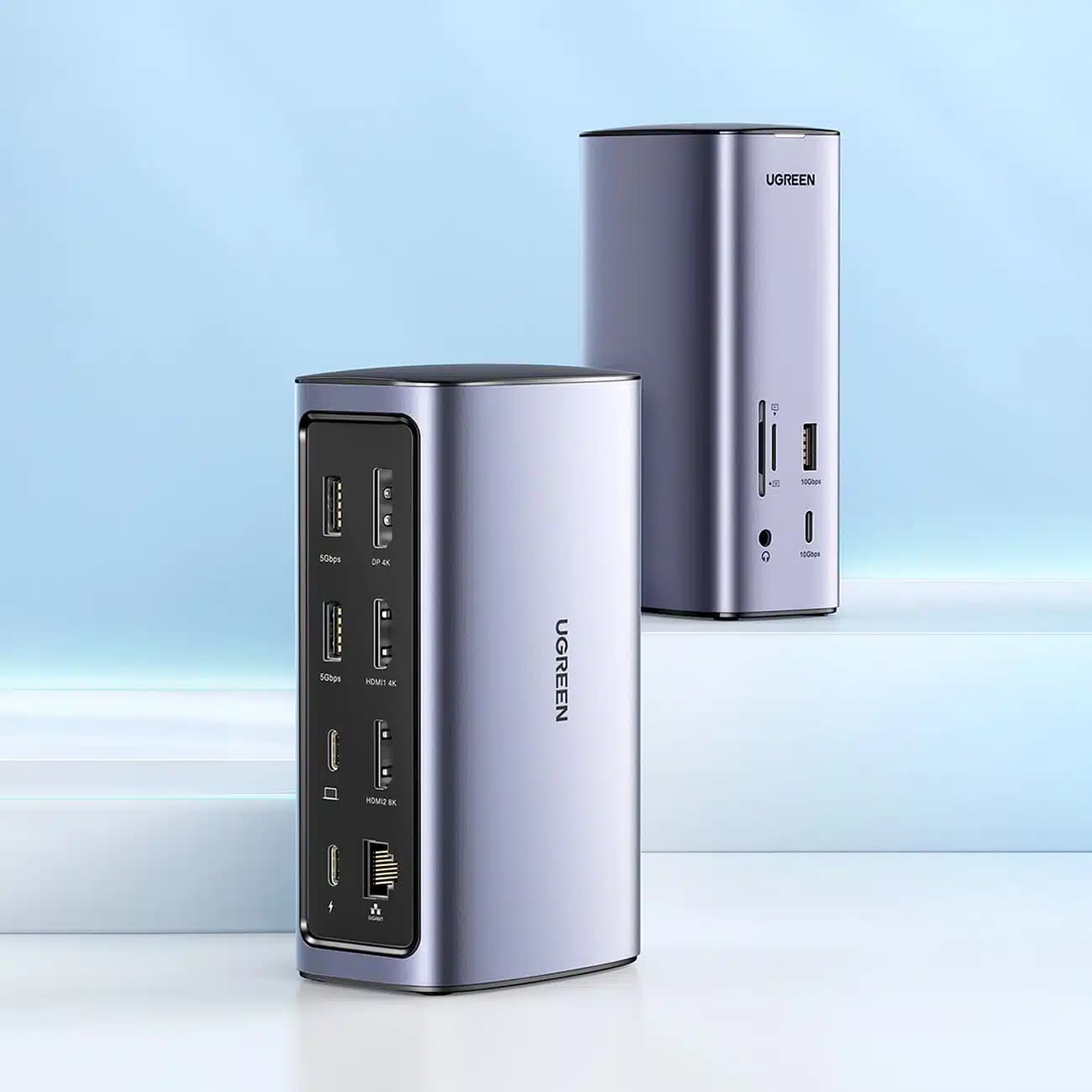 Ugreen Multifunction HUB 12in1 USB C USB HDMI DP RJ45 AUX SD TF Γκρί (CM555) 2