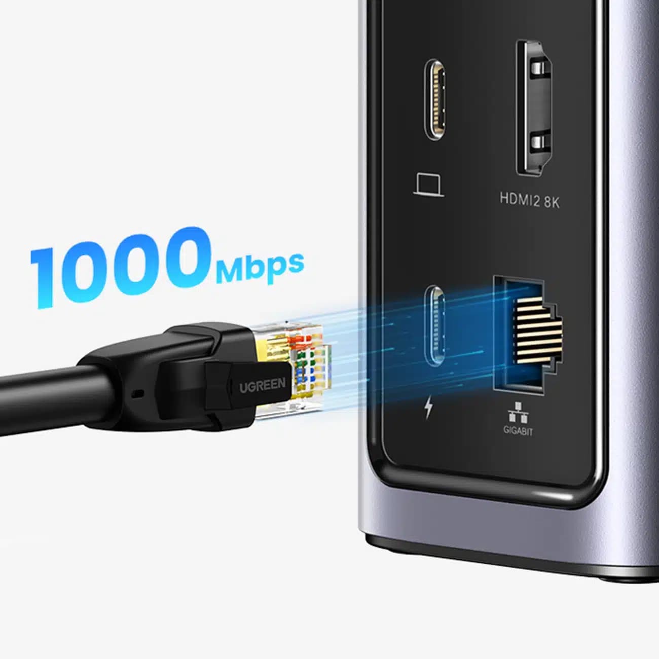 Ugreen Multifunction HUB 12in1 USB C USB HDMI DP RJ45 AUX SD TF Γκρί (CM555) 7