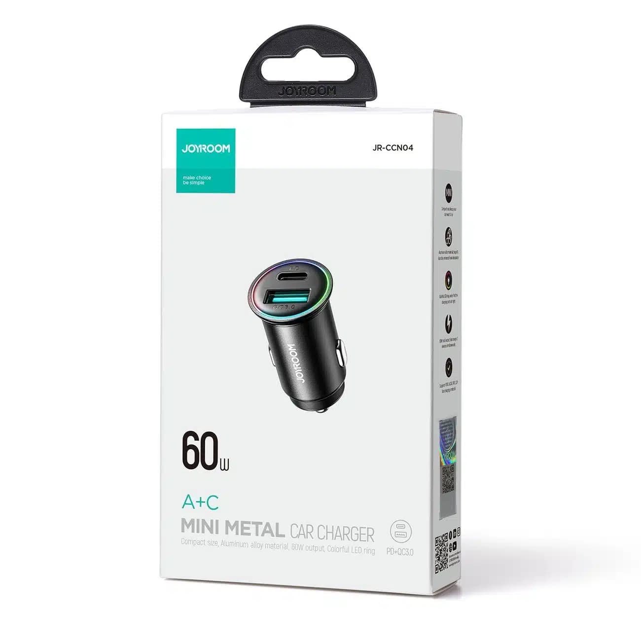 Joyroom JR-CCN04 60W USB-A USB-C mini charger - Μαύρο 5